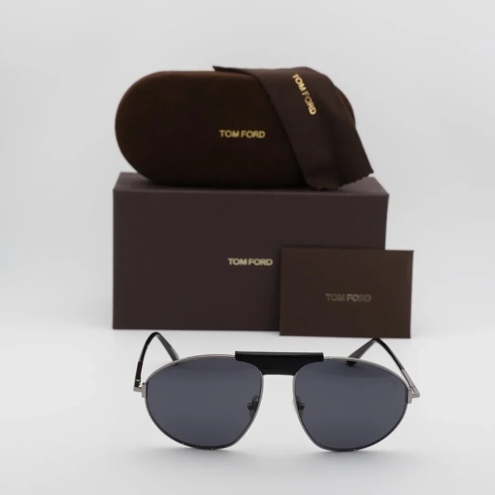 Tom Ford Ken FT1095 14A Aviator Sunglasses - Ruthenium/Smoke